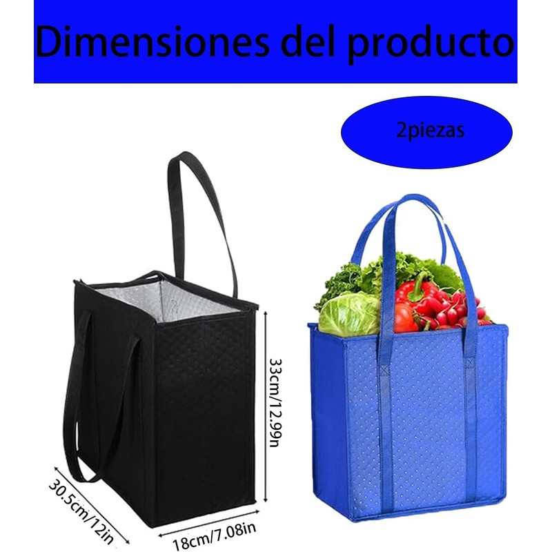 2 Piezas Bolsa Térmica Porta Alimentos, Bolsas Térmicas Alimentos, Bolsa