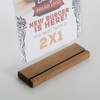 Display Sales Double Wooden Table Stand with Acrylic Bag DIN