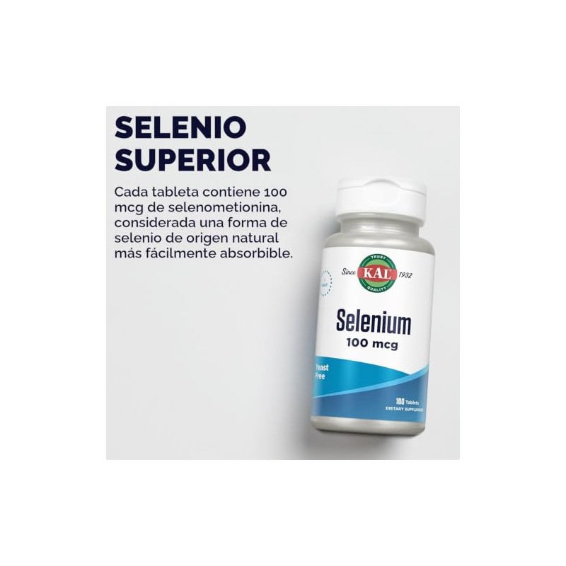 Kal 100 Mcg Selenium Yeast Free Tablets, 100 Count