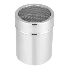 Zerodis Stainless Steel Powder Shaker, Paint Scissors Sugar Shaker with Lid for Coffee Cocoa Digger Coffee Strainer Sprinkler Excavator for Coffee Cappuccino Latte (16 Printing Templates)