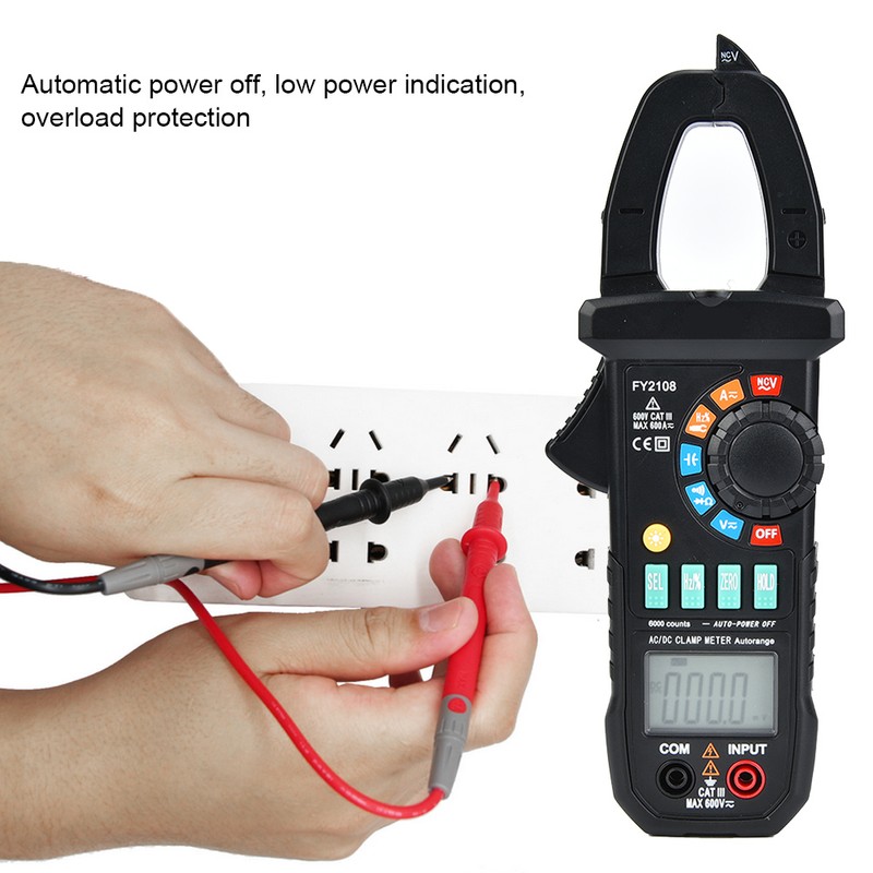High Precision 6000 Count Digital Clamp Meter MultiFunctional AC/DC Current