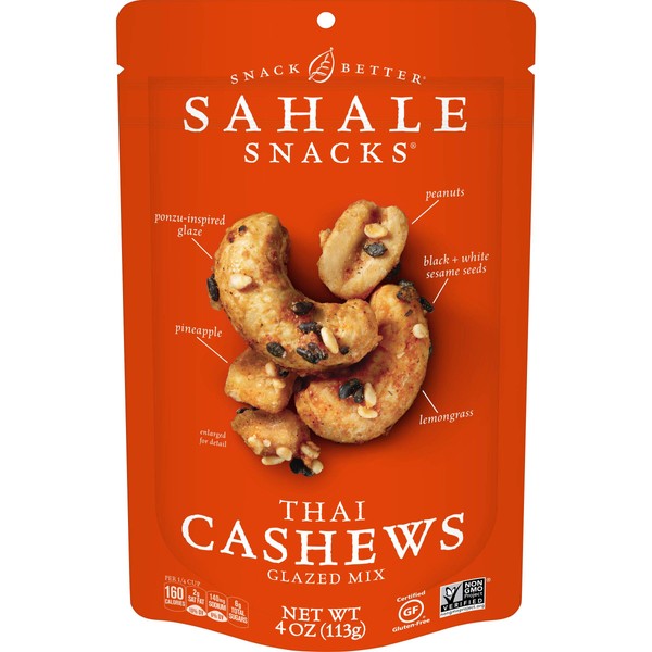 Sahale Snack s Thai Anacardos Glazed Mix, 4 oz (Paquete de 6)
