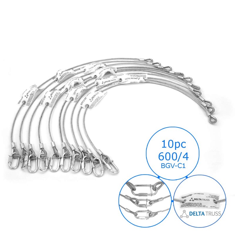 10 x Safety Catch Rope/Safety/Safety Rope Manufactured According to DGUV