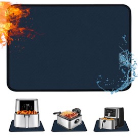 Heat Resistant Mat for Air Fryer,Deep Fryer,Oven,16x24in Hot Pads for Kitchen Counter Heat Protector,Under Coffee Maker Mats for Quartz Countertop Protector,Deep Fryer Coffee Machine Mat (Blue)