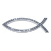 Elektroplate Christian Fish with Crytals OEM Chrome Emblem for Cars,