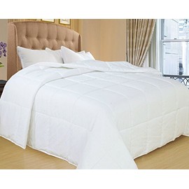 Natural Comfort White Down Alternative Comforter with Embossed Microfiber Shell, Light Weight Filled, Full