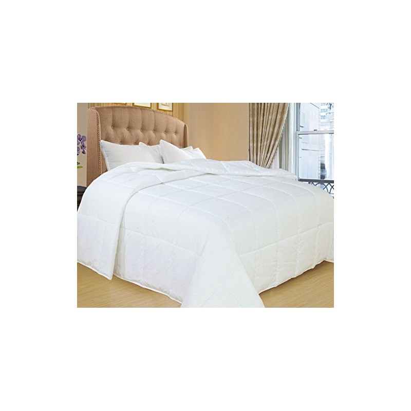 Natural Comfort White Down Alternative Comforter with Embossed Microfiber Shell,