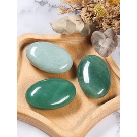 CrystalTears Green Aventurine Crystal Stone 2.4” Large Polished Pocket Palm Healing Crystals Gemstone Natural Oval Worry Stone for Anxiety Stress Relief Meditation Reiki Healing Crystal Gifts
