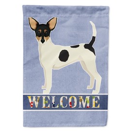 Caroline's Treasures CK3626GF Toy Fox Terrier Welcome Garden Flag Mailbox Flag Decorative Yard Flag Banner Outside Patio Artwork Yard Flower Beds, Garden Size, Multicolor