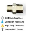 1/2" MNPT x 3/8" MNPT Stainless Steel Pipe Reducer –