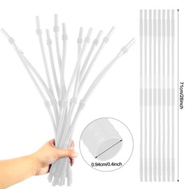Geiserailie 12 Pieces Flexible Drinking Straws Extra Long Bendy Plastic Straws for Party Camping Limited Mobility Situations Dishwasher(Clear, 28 Inches)