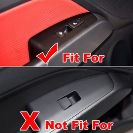 ruihe 4pc Carbon Fiber Color Automobile Door Window Control Panel Cover Molding Door Lock Switch Trim Fit for Hyundai Elantra 2017 2018 2019 2020 North American Version (Rear Door has seat Heating)