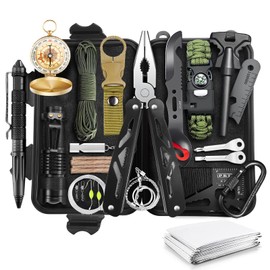 Dusor Gifts for Men 21 in 1 Survival Kit, Stocking Stuffers for Adults Men, Dad Mens Gifts for Christmas, Camping Accessories, Fishing Hunting Gifts for Men Dad Him, Cool Gadgets for Men, Fishing Gear