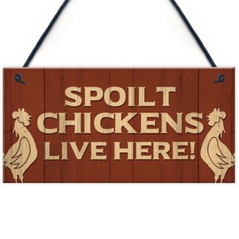 RED OCEAN Novelty Chicken Coop Hanging Sign Chicken Sign Gift Novelty Garden Decor Signs