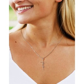 Lcherry Jesus Cross Pendant Necklace Stainless Steel Cross Necklace Religious Jewelry for Women