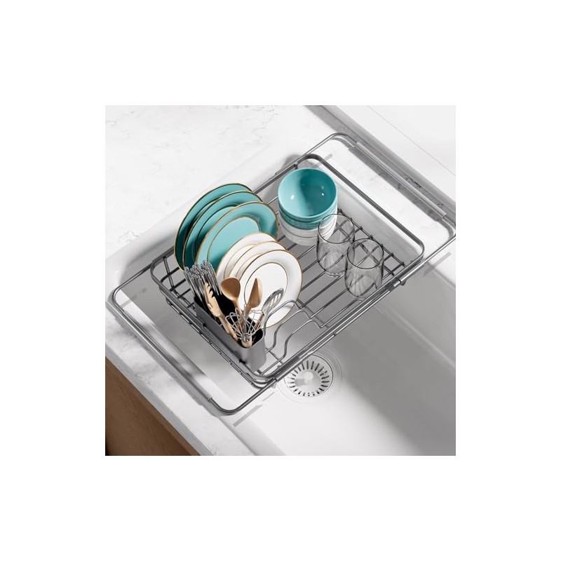 Sakugi Dish Drying Rack in Sink- Expandable Dish Rack Used