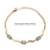 VISSEN Blue Square Cubic Zirconia Gold Plated Bracelet For Women