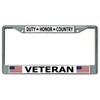 Military Veteran Chrome License Plate Frame