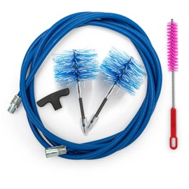 Pellet Stove Cleaning Set FLEX, 3 m Extension, Nylon Brush Diameter 80/100 mm, Joint Brush, M12 Connection, Compatible with BARETTO Accessories, for Chimney Cleaning