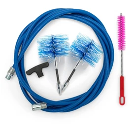 Pellet Stove Cleaning Set FLEX, 3 m Extension, Nylon Brush Diameter 80/100 mm, Joint Brush, M12 Connection, Compatible with BARETTO Accessories, for Chimney Cleaning