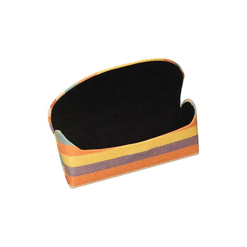 Colorful Border Women Women's Compact Soft Glasses Case Orange 2110-01