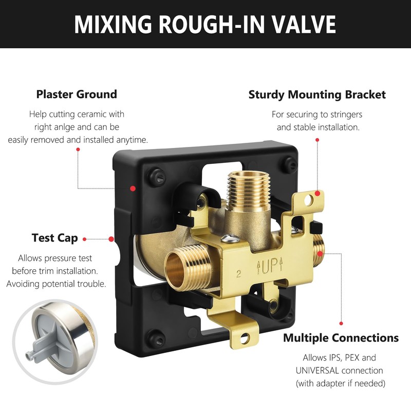 Shower Valve Body for D Shower Faucet, Works with D