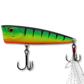 LMAB Topwater Splash Vibe 70F 7 cm Popper Fishing, Lead-Free, Popper Fishing Lure, Surface Wobbler, Surface Bait, Pike, Plopper Fishing, Perch, ASP Bait (Fire Tiger)
