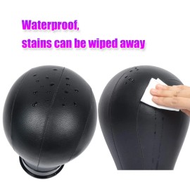 Bileaf 22 Inch Leather Wig Canvas Block Mannequin Head with Stand for Wigs Making Di...