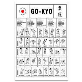 The Traditional Gokyo of Kodokan Judo Poster Judo Techniques Poster Judoka Gift Judo Dojo Decor metal tin sign 6x8 inches