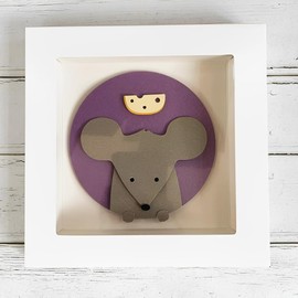 Gearcat 3D Animal Paper Craft Kit, DIY Zoo Themed Sticker Puzzle for Creative Home Decor, Educational Paper Assembly Activity, Mess Free Crafting Fun for Family(4-Mouse)