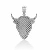 Certified 925 Sterling Silver Taurus Bull Head Animal Pendant Necklace,
