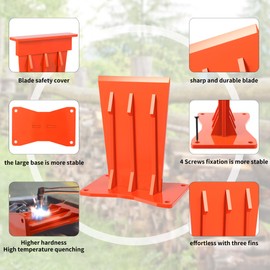 dakewang Small Kindling Splitter for Wood - Manual Log Splitters for Firewood, Wood Splitter, Perfect for Camping and Outdoor Firewood Preparation. (Orange)