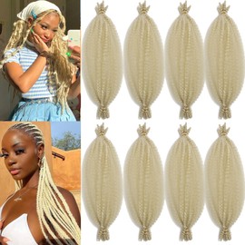 12 pulgadas de cabello afro elástico con 8 paquetes de cabello trenzado Marley Twist, cabello pre esponjado con rizos, cabello afro con rizos, cabello Marley para rastas postizas (12 pulgadas