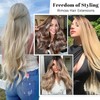 Rimoss Clip in Hair Extensions Real Human Hair, 7pcs Ombre