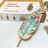 DIY Mosaic Feather Art Kit, Wooden Base with Colorful Glass