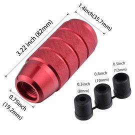 Padaodao Aluminum Alloy Gear Knob Shift Grip Head Lever Stick Shifter Handle fit Most Automotive SUV Truck Car, Red