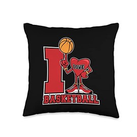 I Love Basketball Lovers Hoop Pump Kids Net Love Throw Pillow