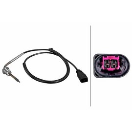 HELLA 6PT 010 376-801 Sensor, Exhaust Gas Temperature – 2-Pin – Screwed – Cable: 550 mm
