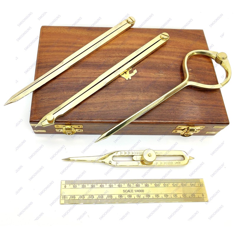 Proportional Divider Set of 5, Full Brass dividers with Executive