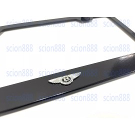 Unbranded 1pc 3D BentleyLogo Emblem Badge BLACK Stainless Metal License Plate Frame Holder