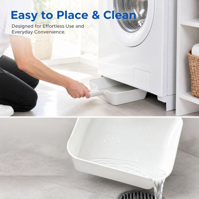 Washing Machine Drain Tray, Washer Leak Pan, Waterproof Non-Slip Drip