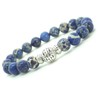 Ethnic bracelet for men in blue imperial jasper beads and