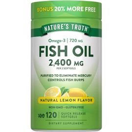 Nature's Truth Fish Oil Omega-3, Natural Lemon Flavor, 120 Count by Nature's Truth