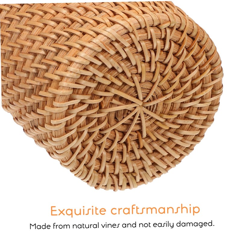 FUNOMOCYA 2Pcs Woven Pen Holders for Desk Multi Functional Rattan
