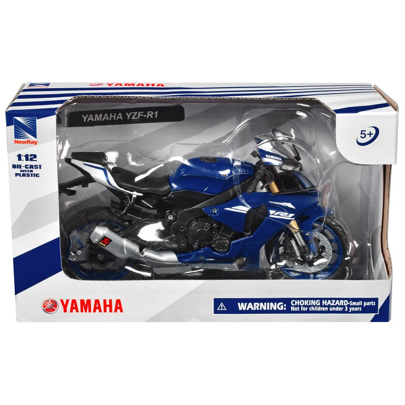 DCD Yamaha YZF-R1 Diecast Model 1/12 Scale Blue Motorcycle New