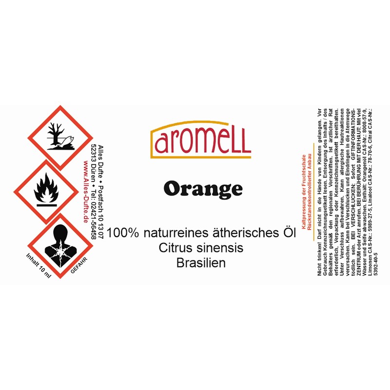 Orange - 100% Pure Natural Brazil Essential Oil 10ml