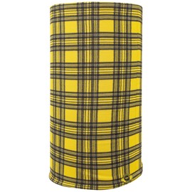 Bandana.com Yellow Plaid Tube Headband Cooling Headband, Sports Headbands Unisex, Moisture Wicking- Single Piece