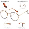 aisswzber Hexagonal Metal Blue Light Blocking Glasses 3548blue-Tortoise