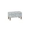 Linon Stephanie Cream and Light Blue Starfish Fully Upholstered Bench