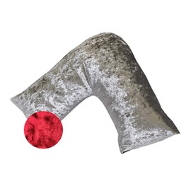 Lancashire Textiles Luxury Crushed Velvet V-Shaped Pillowcase – Soft, Lightweight & Glamorous Pillowcase for V-Shaped Support Pillow – Ideal For Pregnancy and Breastfeeding [Colour - Red]